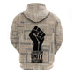 Kwame Nkrumah Zip Hoodie with Raised Fist Design and Independence Quote Ghana 1957 Tribute - African Pride