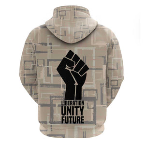 Kwame Nkrumah Zip Hoodie with Raised Fist Design and Independence Quote Ghana 1957 Tribute - African Pride