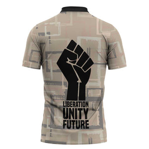 Kwame Nkrumah Zipper Polo Shirt with Raised Fist Design and Independence Quote Ghana 1957 Tribute - African Pride