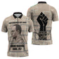 Kwame Nkrumah Zipper Polo Shirt with Raised Fist Design and Independence Quote Ghana 1957 Tribute - African Pride