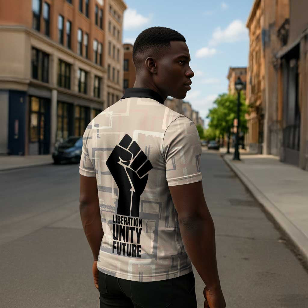 Kwame Nkrumah Zipper Polo Shirt with Raised Fist Design and Independence Quote Ghana 1957 Tribute - African Pride