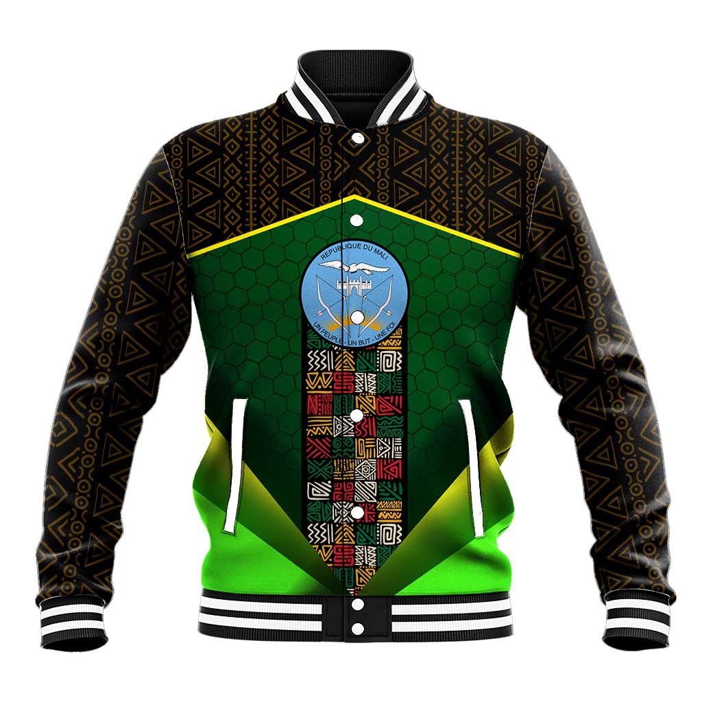 Mali Map Baseball Jacket Vulture in Gliding Flight - African Patterns Design