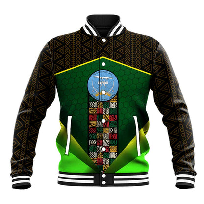 Mali Map Baseball Jacket Vulture in Gliding Flight - African Patterns Design