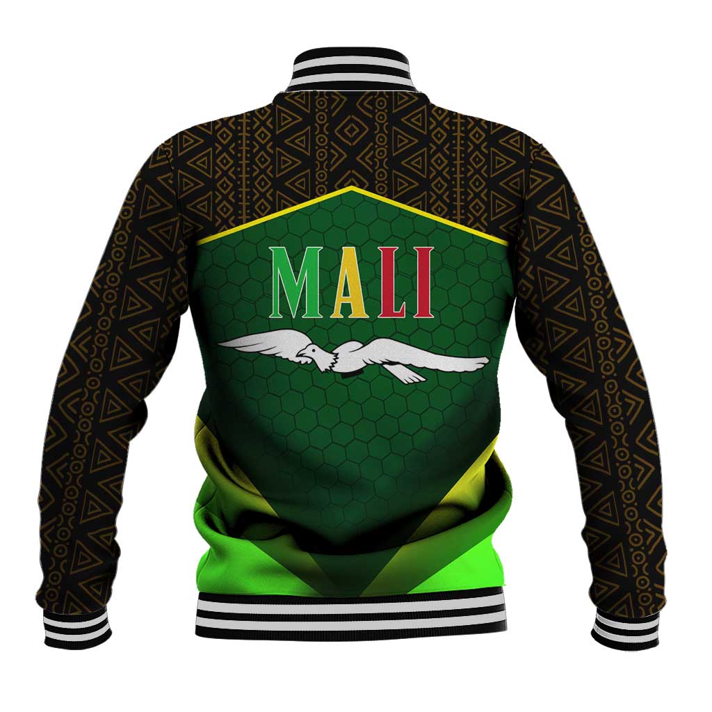 Mali Map Baseball Jacket Vulture in Gliding Flight - African Patterns Design