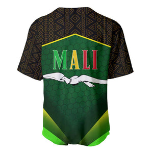 Mali Map Baseball Jersey Vulture in Gliding Flight - African Patterns Design