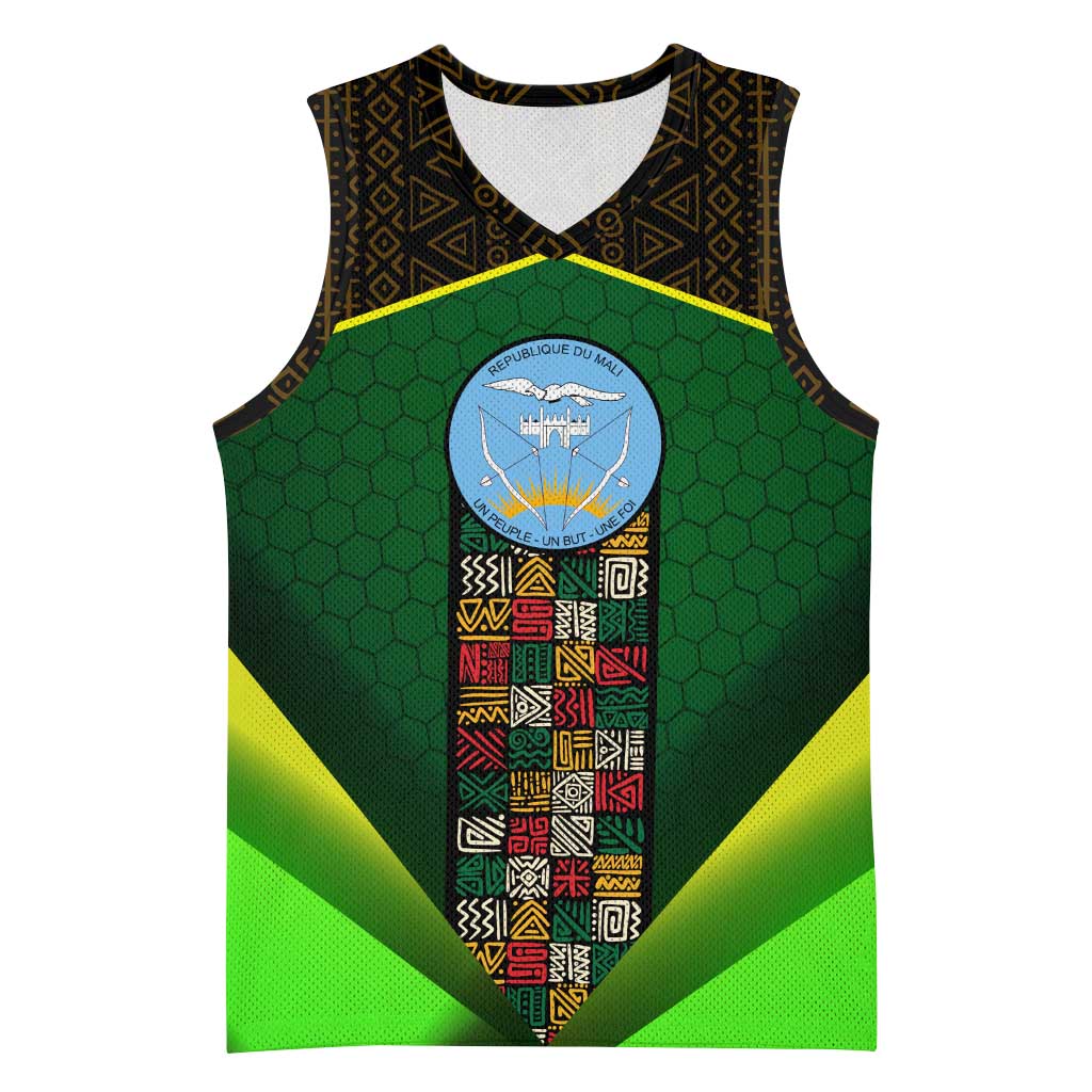 Mali Map Basketball Jersey Vulture in Gliding Flight - African Patterns Design - African Pride