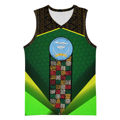 Mali Map Basketball Jersey Vulture in Gliding Flight - African Patterns Design - African Pride