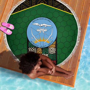 Mali Map Beach Blanket Vulture in Gliding Flight - African Patterns Design