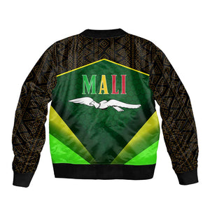 Mali Map Bomber Jacket Vulture in Gliding Flight - African Patterns Design