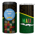 Mali Map 4 in 1 Can Cooler Tumbler Vulture in Gliding Flight - African Patterns Design