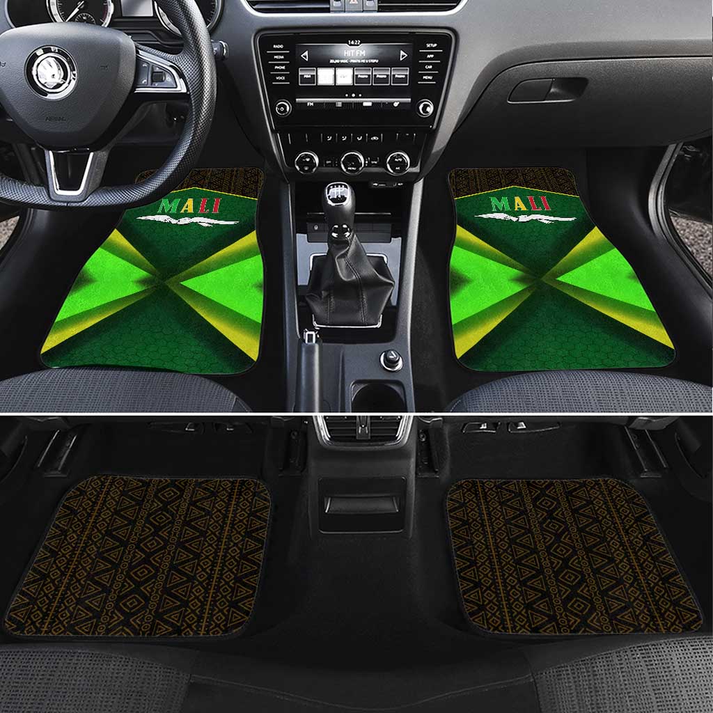 Mali Map Car Mats Vulture in Gliding Flight - African Patterns Design