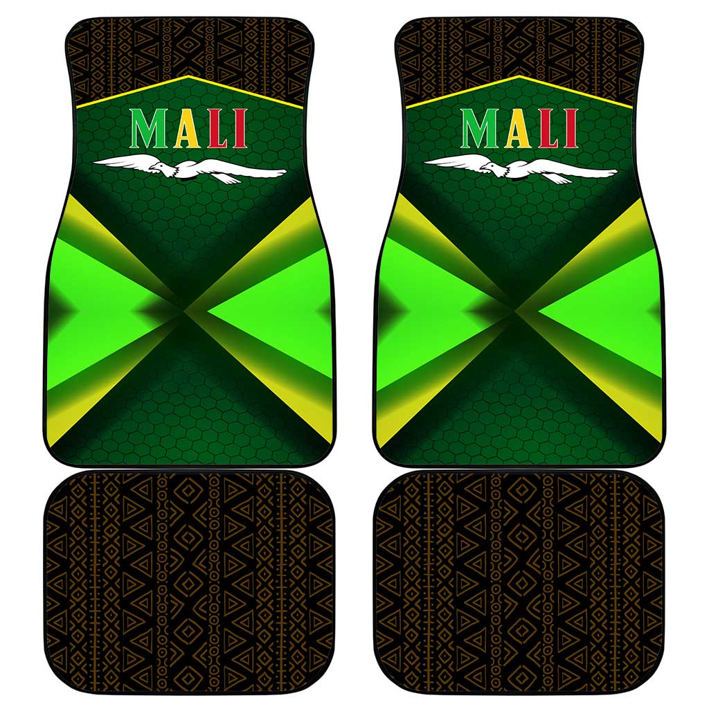 Mali Map Car Mats Vulture in Gliding Flight - African Patterns Design
