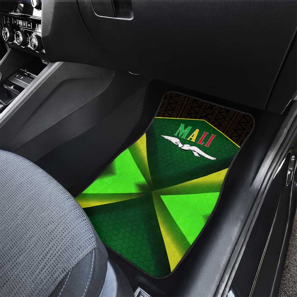 Mali Map Car Mats Vulture in Gliding Flight - African Patterns Design
