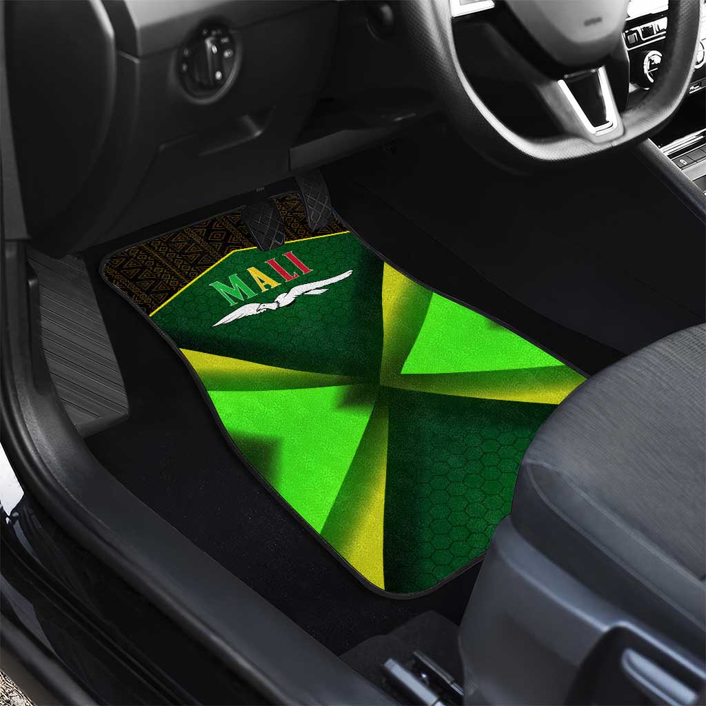 Mali Map Car Mats Vulture in Gliding Flight - African Patterns Design