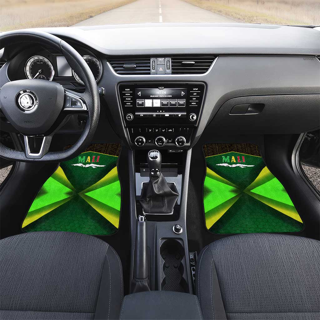 Mali Map Car Mats Vulture in Gliding Flight - African Patterns Design