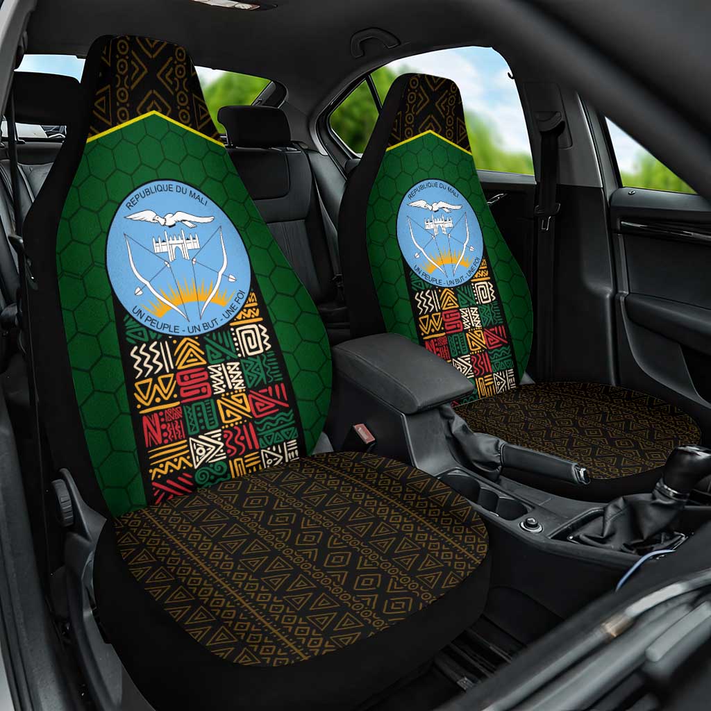 Mali Map Car Seat Cover Vulture in Gliding Flight - African Patterns Design