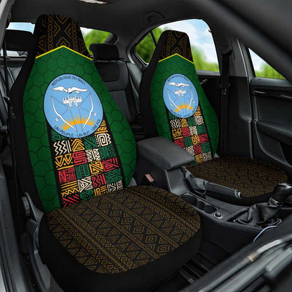 Mali Map Car Seat Cover Vulture in Gliding Flight - African Patterns Design