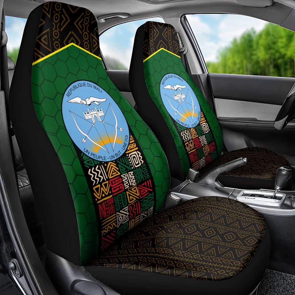 Mali Map Car Seat Cover Vulture in Gliding Flight - African Patterns Design