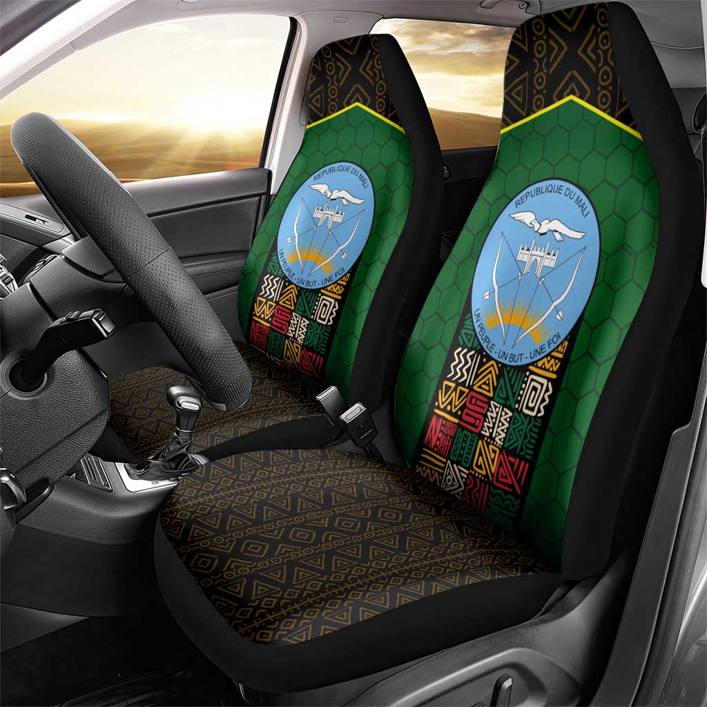 Mali Map Car Seat Cover Vulture in Gliding Flight - African Patterns Design