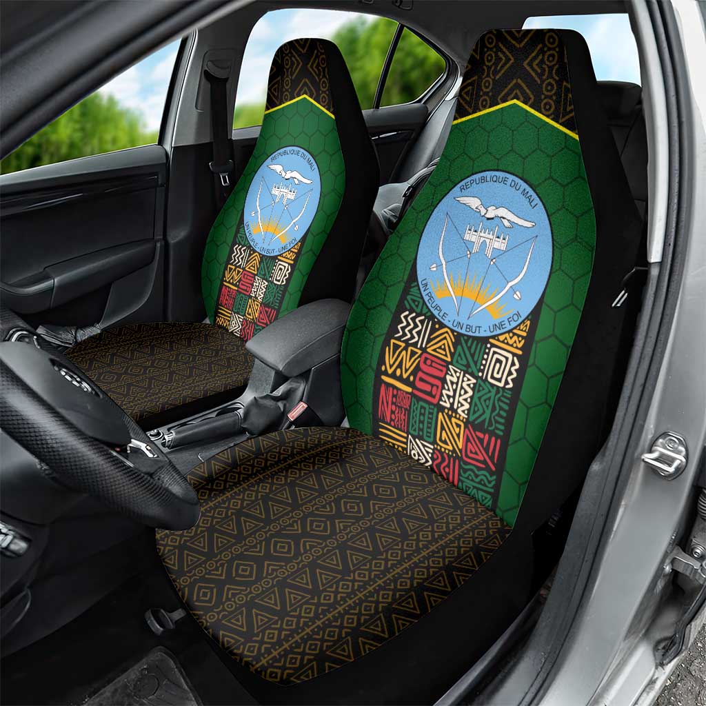 Mali Map Car Seat Cover Vulture in Gliding Flight - African Patterns Design