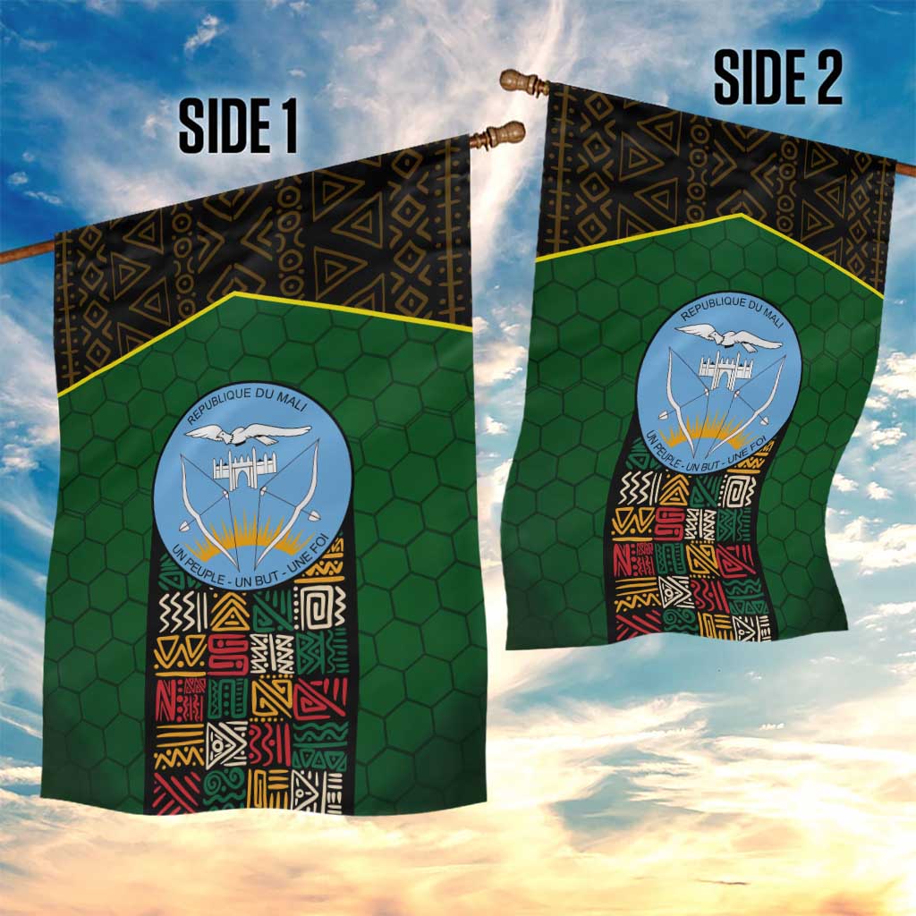 Mali Map Garden Flag Vulture in Gliding Flight - African Patterns Design