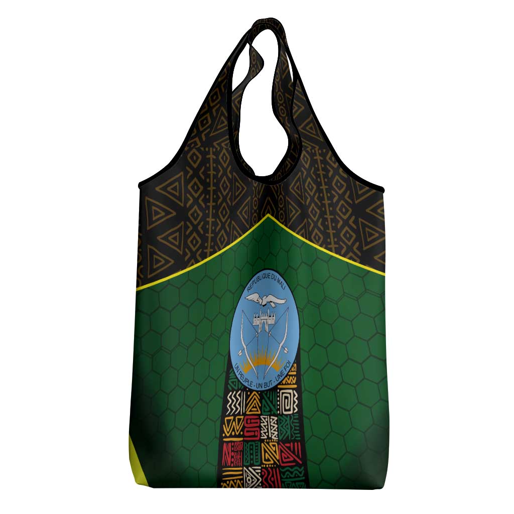 Mali Map Grocery Bag Vulture in Gliding Flight - African Patterns Design