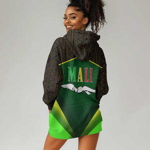 Mali Map Hoodie Dress Vulture in Gliding Flight - African Patterns Design