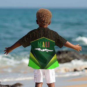 Mali Map Kid Hawaiian Shirt Vulture in Gliding Flight - African Patterns Design
