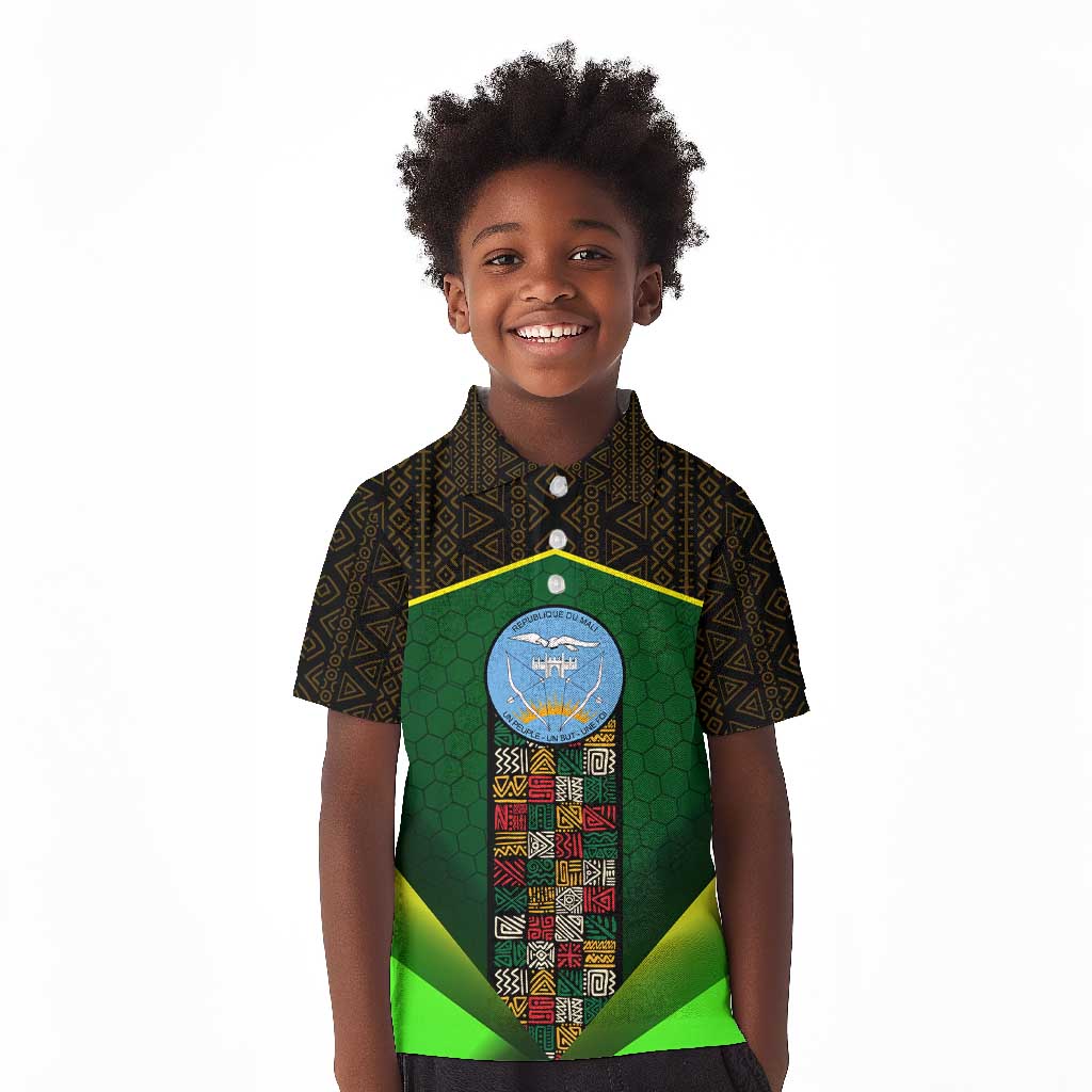 Mali Map Kid Polo Shirt Vulture in Gliding Flight - African Patterns Design