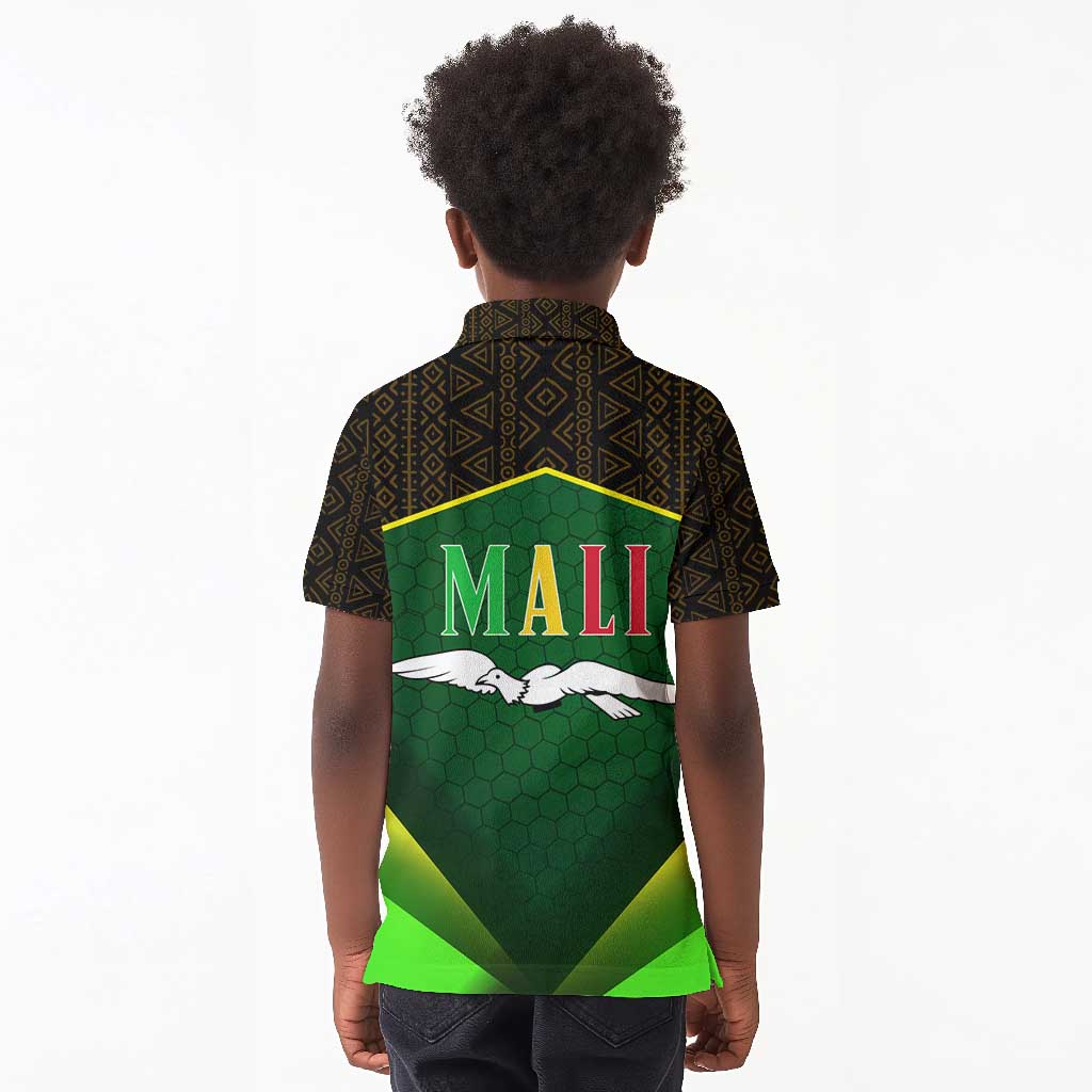 Mali Map Kid Polo Shirt Vulture in Gliding Flight - African Patterns Design