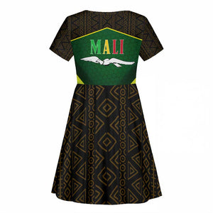 Mali Map Kid Short Sleeve Dress Vulture in Gliding Flight - African Patterns Design