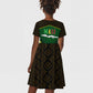 Mali Map Kid Short Sleeve Dress Vulture in Gliding Flight - African Patterns Design