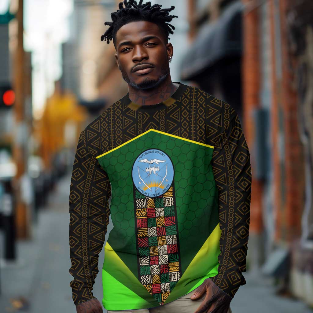 Mali Map Long Sleeve Shirt Vulture in Gliding Flight - African Patterns Design