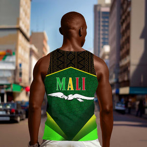 Mali Map Men Tank Top Vulture in Gliding Flight - African Patterns Design