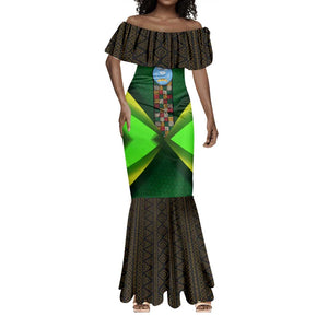 Mali Map Mermaid Dress Vulture in Gliding Flight - African Patterns Design
