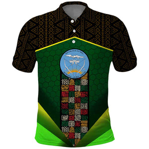 Mali Map Polo Shirt Vulture in Gliding Flight - African Patterns Design