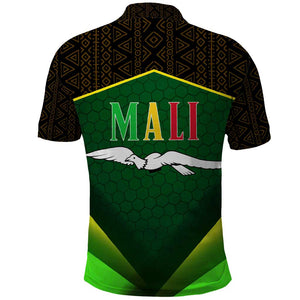 Mali Map Polo Shirt Vulture in Gliding Flight - African Patterns Design