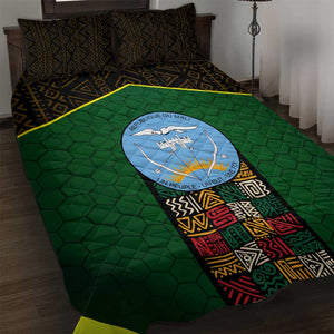 Mali Map Quilt Bed Set Vulture in Gliding Flight - African Patterns Design