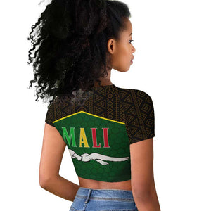 Mali Map Raglan Cropped T shirt Vulture in Gliding Flight - African Patterns Design