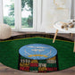 Mali Map Round Carpet Vulture in Gliding Flight - African Patterns Design