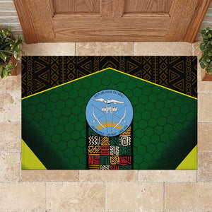 Mali Map Rubber Doormat Vulture in Gliding Flight - African Patterns Design