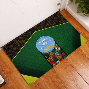 Mali Map Rubber Doormat Vulture in Gliding Flight - African Patterns Design