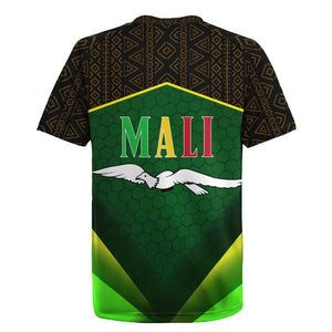 Mali Map Rugby Jersey Vulture in Gliding Flight - African Patterns Design