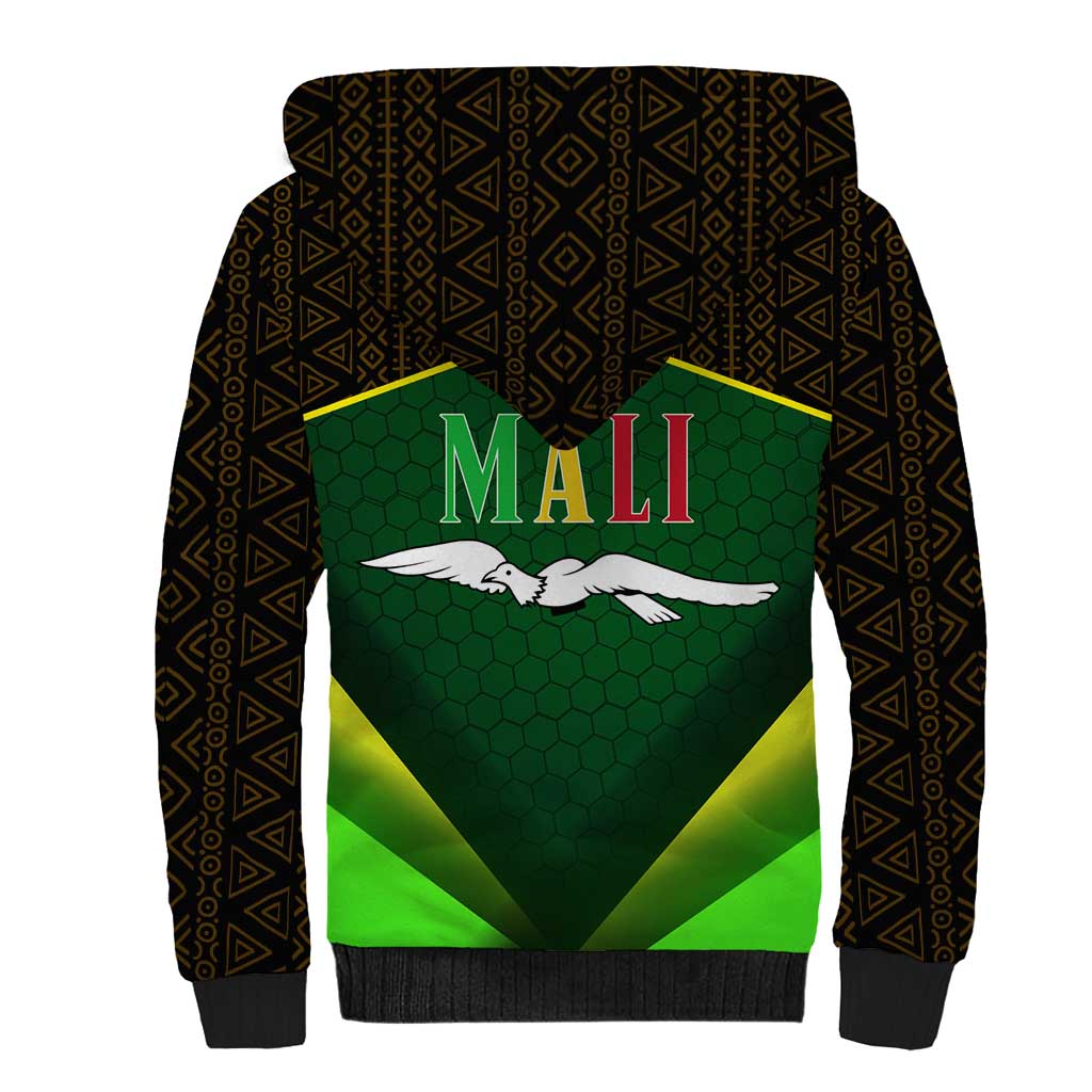 Mali Map Sherpa Hoodie Vulture in Gliding Flight - African Patterns Design
