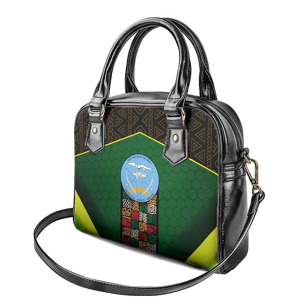 Mali Map Shoulder Handbag Vulture in Gliding Flight - African Patterns Design