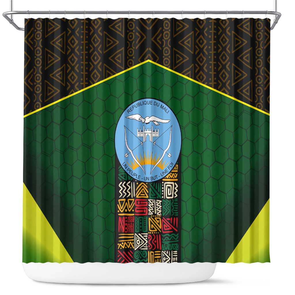 Mali Map Shower Curtain Vulture in Gliding Flight - African Patterns Design