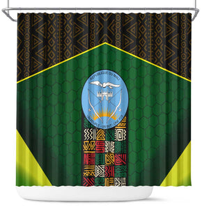 Mali Map Shower Curtain Vulture in Gliding Flight - African Patterns Design