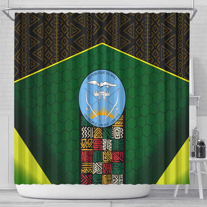 Mali Map Shower Curtain Vulture in Gliding Flight - African Patterns Design