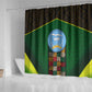 Mali Map Shower Curtain Vulture in Gliding Flight - African Patterns Design