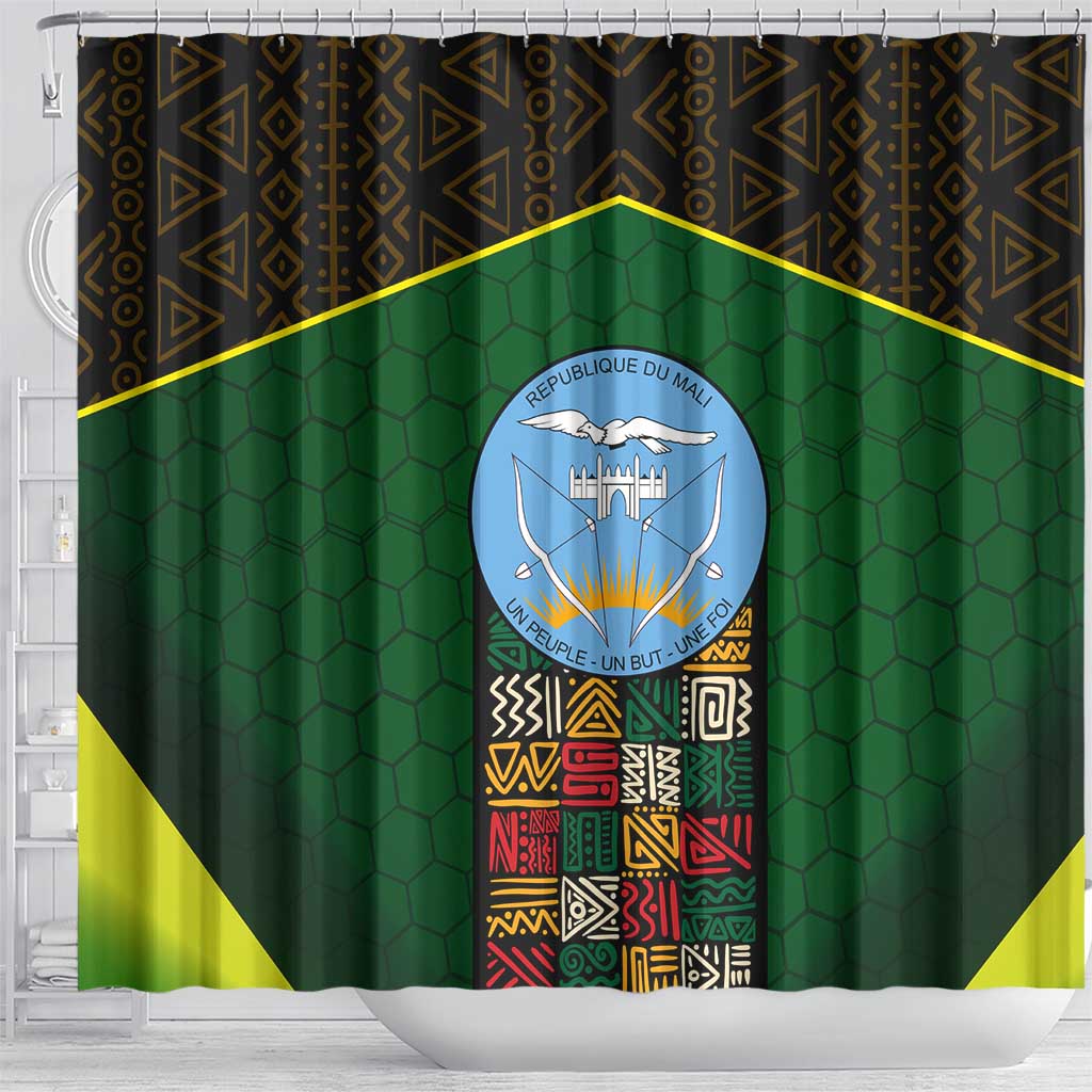 Mali Map Shower Curtain Vulture in Gliding Flight - African Patterns Design
